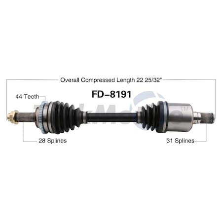 Surtrack Axle Cv Axle Shaft, Fd-8191 FD-8191